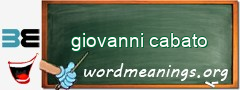 WordMeaning blackboard for giovanni cabato